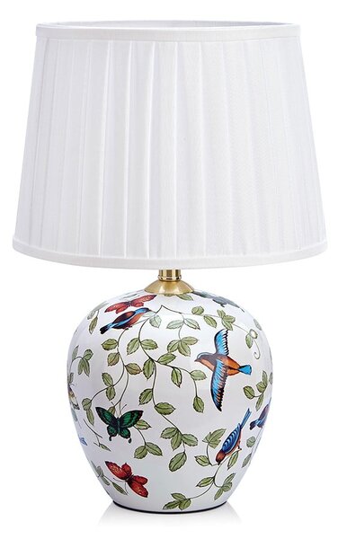 Biała lampa stołowa z tekstylnym kloszem (wysokość 48 cm) Mansion – Markslöjd