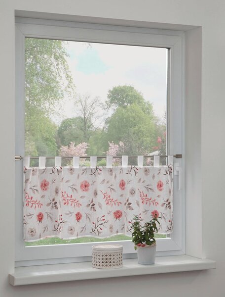 Biało-różowa firanka 135x45 cm Rose – Sehlbach
