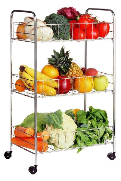 Srebrny metalowy regał na kółkach 36x64 cm – Premier Housewares