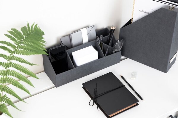Kartonowy organizer na artykuły papiernicze Elisa Canvas Paper Laminate – Bigso