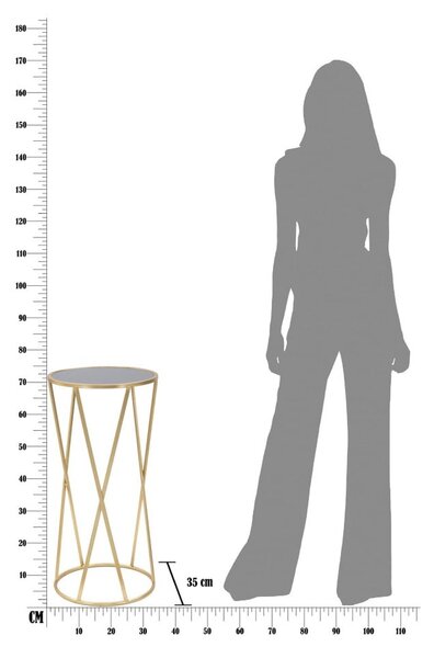 Stołek w czarno-złotym kolorze Mauro Ferretti Glam Simple, wys.75 cm