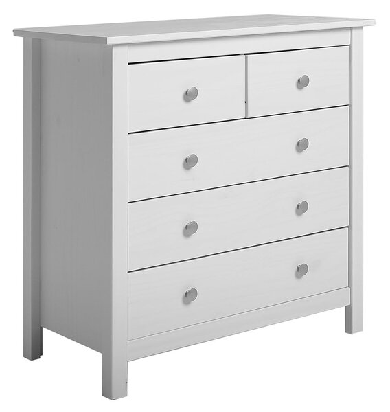 Biała wysoka komoda z litego drewna sosnowego 79x80 cm Berna – Marckeric