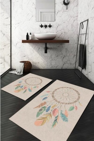 Beżowe dywaniki łazienkowe zestaw 2 szt. 60x100 cm – Mila Home