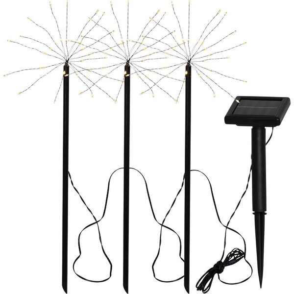 Zewnętrzne lampy solarne LED wbijane zestaw 3 szt. (wysokość 40 cm) Firework – Star Trading