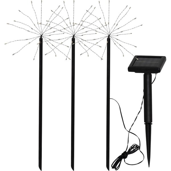 Zewnętrzne lampy solarne LED wbijane zestaw 3 szt. (wysokość 40 cm) Firework – Star Trading