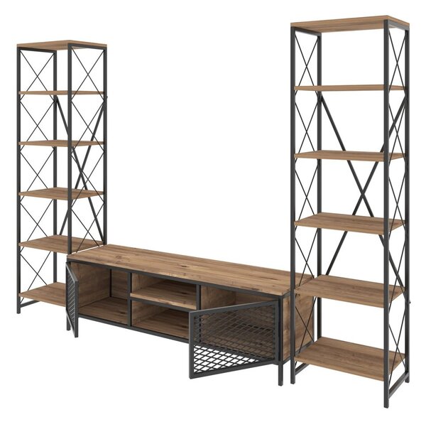 Antracytowy zestaw pod TV 150x47 cm Maxim – Kalune Design