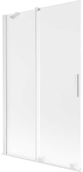 Mexen Velar parawan nawannowy 2-skrzydłowy rozsuwany 110 x 150 cm, szron, biały - 896-110-000-31-20