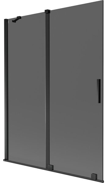 Mexen Velar parawan nawannowy 2-skrzydłowy rozsuwany 130 x 150 cm, grafit, czarny - 896-130-000-41-70