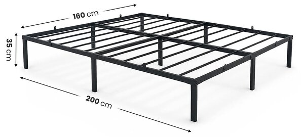 Czarne metalowe łóżko dwuosobowe 160x200 cm P8-R97