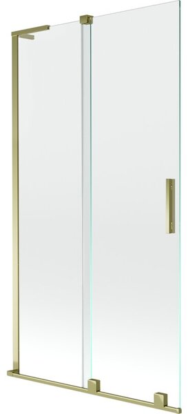 Mexen Velar L parawan nawannowy 2-skrzydłowy rozsuwany 100 x 150 cm, transparent, złoty - 896-100-003-01-50