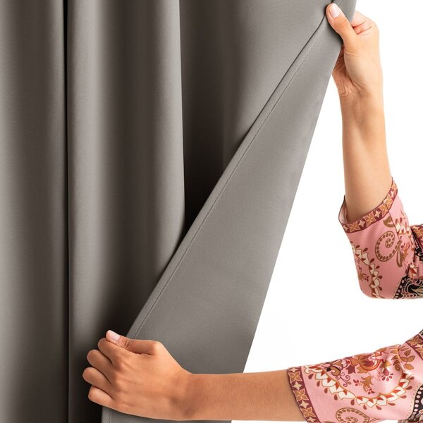 Szarobeżowa zasłona częściowo zaciemniająca (dimout) 140x245 cm Kierra – Restilo