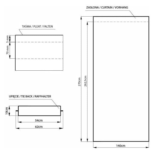 Szarobeżowa zasłona częściowo zaciemniająca (dimout) 140x270 cm Kierra – Restilo