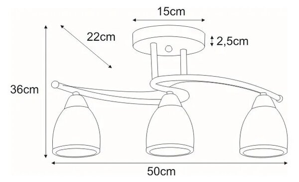 Chromowany elegancki żyrandol - S592-Labis