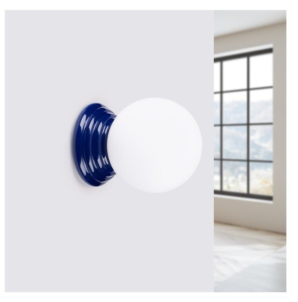 Niebieski kinkiet ceramiczny ø 12 cm Farsa – Sollux