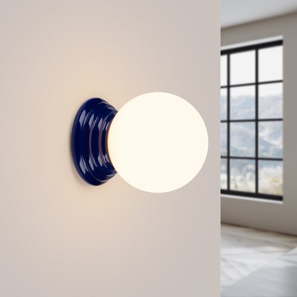 Niebieski kinkiet ceramiczny ø 12 cm Farsa – Sollux