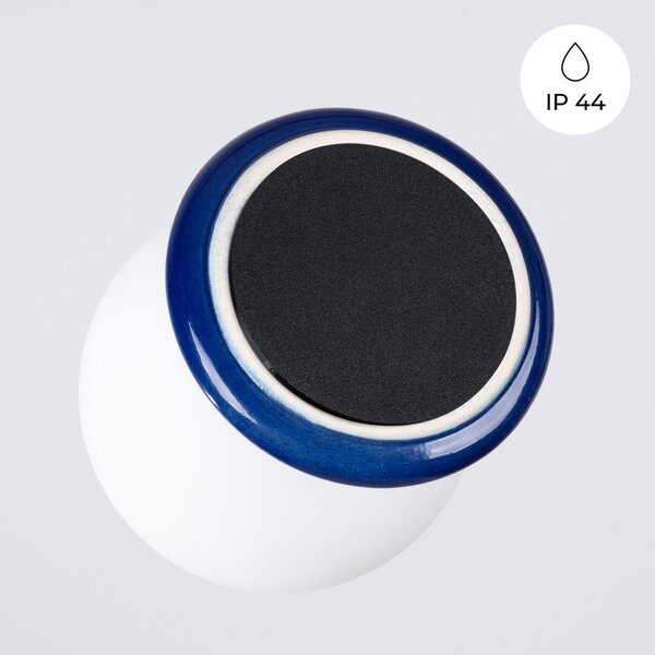 Niebieska lampa sufitowa ceramiczna ze szklanym kloszem ø 12 cm Farsa – Sollux