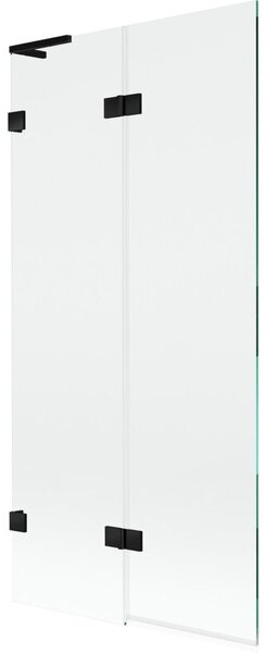 Mexen Lunar L parawan nawannowy 2-skrzydłowy lewy 90 x 150 cm, transparent, czarny - 897L-090-100-70-00-L