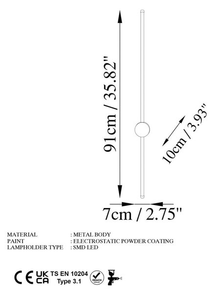 Kinkiet LED w kolorze złota Sword – Opviq lights