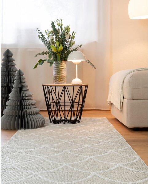 Kremowy dywan odpowiedni na zewnątrz 70x50 cm Kotte Linen – Pappelina