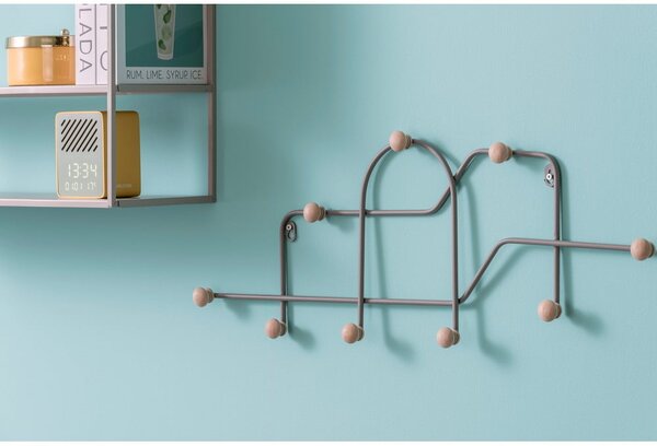 Szary metalowy wieszak ścienny 71 cm Maze – PT LIVING