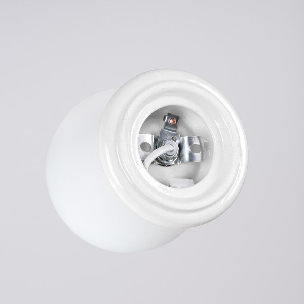 Biała lampa sufitowa ceramiczna ze szklanym kloszem ø 12 cm Farsa – Sollux