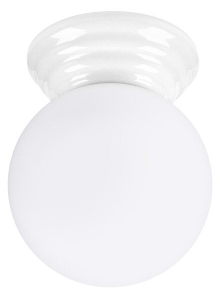 Biała lampa sufitowa ceramiczna ze szklanym kloszem ø 12 cm Farsa – Sollux