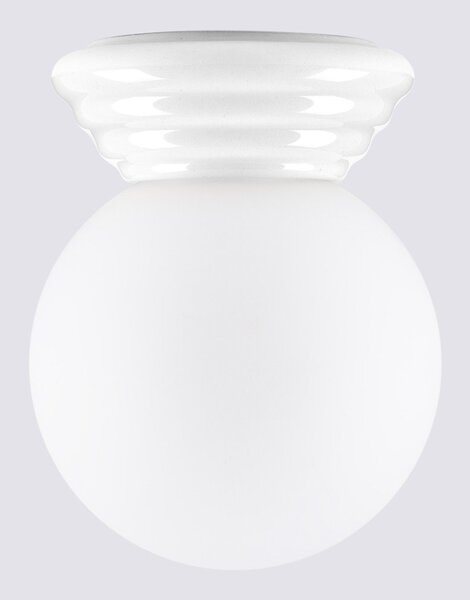 Biała lampa sufitowa ceramiczna ze szklanym kloszem ø 12 cm Farsa – Sollux
