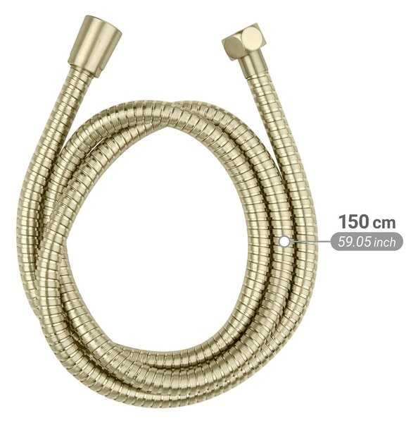 Wąż prysznicowy ze stali nierdzewnej w kolorze matowego złota 150 cm Brass – Wenko