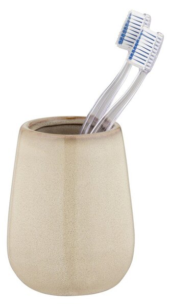 Beżowy ceramiczny kubek na szczoteczki do zębów Sirmione – Wenko