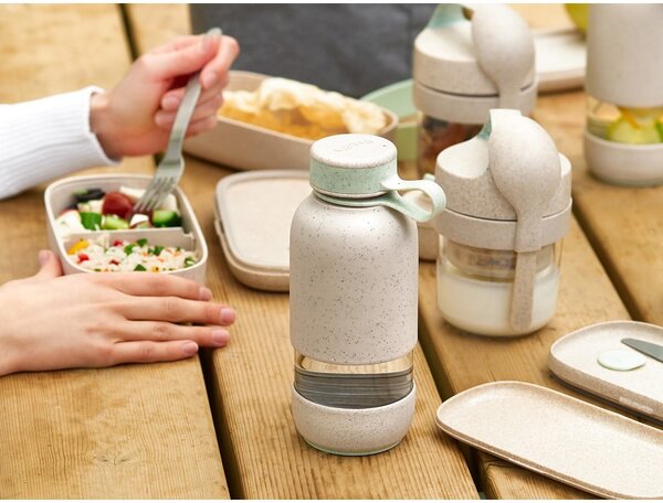 Kremowa podróżna szklana butelka 500 ml To Go Organic – Lékué