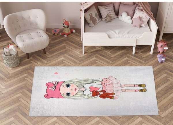 Dywan dziecięcy odpowiedni do prania 120x180 cm Cute Girl and the Bear – Vitaus