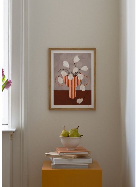 Plakat 30x40 cm White Flowers in Striped Vase – Frankie Penwill – The Poster Club