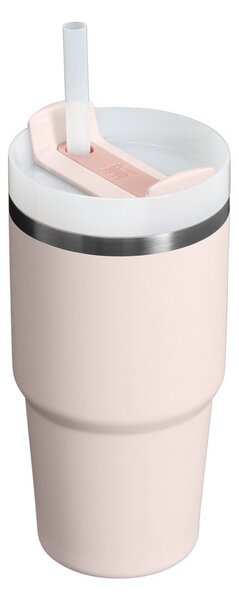Jasnoróżowy termos ze słomką ze stali nierdzewnej 600 ml Quencher H2.0 FlowState Tumbler Rose Quartz – Stanley