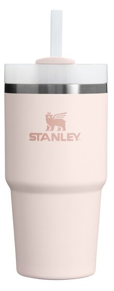 Jasnoróżowy termos ze słomką ze stali nierdzewnej 600 ml Quencher H2.0 FlowState Tumbler Rose Quartz – Stanley