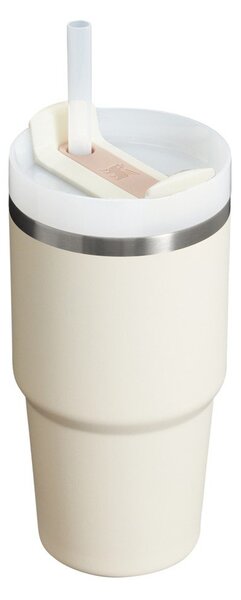 Kremowy termos ze słomką ze stali nierdzewnej 600 ml Quencher H2.0 FlowState Tumbler Cream – Stanley
