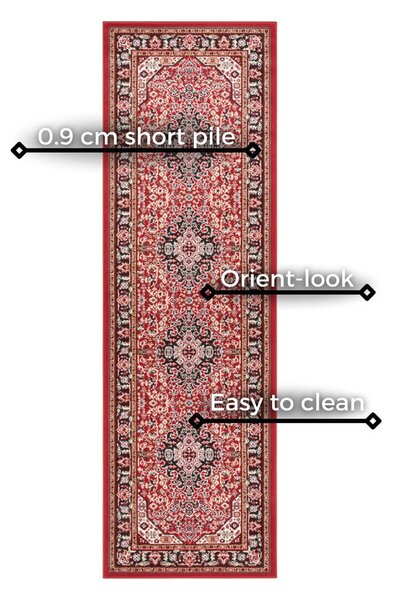Czerwony chodnik Nouristan Skazar Isfahan, 80x250 cm