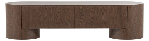 Szafka pod TV w ciemnym naturalnym kolorze 200x50x50 cm Velari – WOOOD