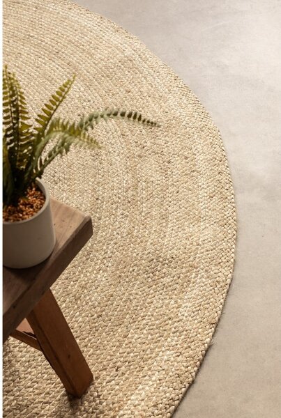 Okrągły dywan z juty dwustronny w kolorze kości słoniowej ø 140 cm Braided – Hanse Home