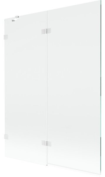 Mexen Lunar parawan nawannowy 2-skrzydłowy lewy 130 x 150 cm, transparent, biały - 897-130-100-20-00-L