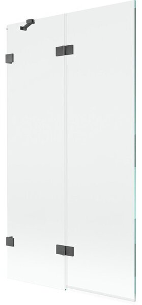 Mexen Lunar parawan nawannowy 2-skrzydłowy lewy 100 x 150 cm, transparent, gun gray szczotkowany - 897-100-100-66-00-L