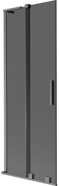 Mexen Velar L parawan nawannowy 2-skrzydłowy rozsuwany 70 x 150 cm, grafit, gun gray szczotkowany - 896-070-003-41-66