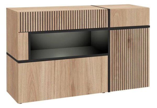 Komoda CROSS 150 LED hickory jackson/czarna