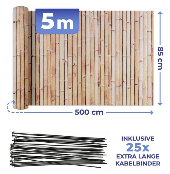 Jasnobrązowa plastikowa osłona balkonowa 500x85 cm – Maximex
