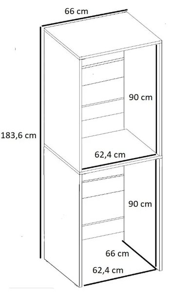 Biała Szafka Na Pralkę I Suszarkę D8-K71
