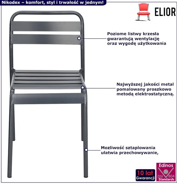 Metalowe krzesło antracyt L3-Z76