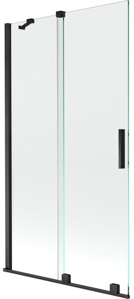 Mexen Velar parawan nawannowy 2-skrzydłowy rozsuwany 100 x 150 cm, transparent, czarny - 896-100-000-01-70