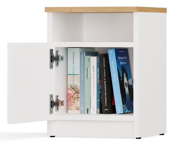 Szafka nocna w stylu scandi biała | Umeblowana.com