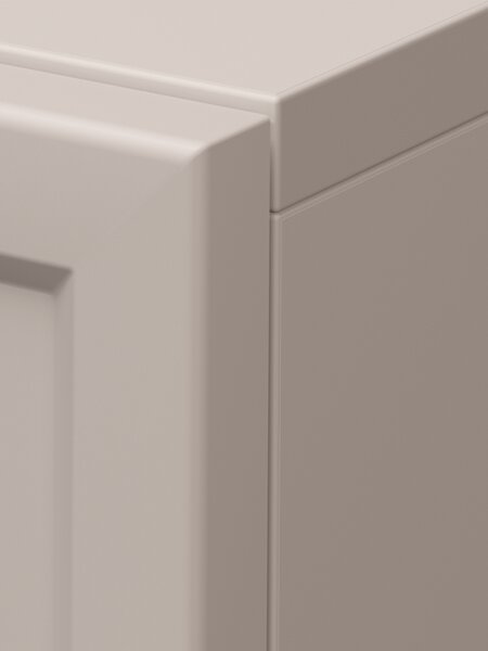 Komoda Lorini 200 cm czterodrzwiowa - kaszmir / czarne uchwyty T-bar