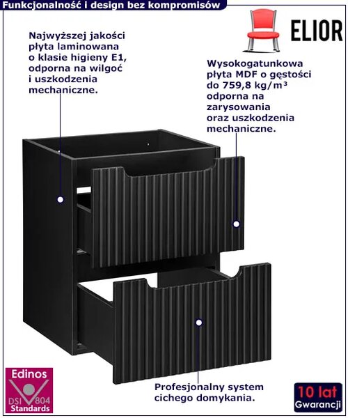 Czarna szafka łazienkowa z szufladami A4-Z33