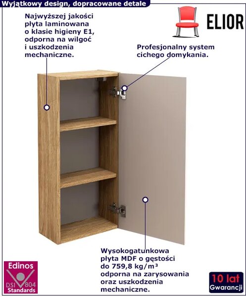 Beżowa nowoczesna górna szafka łazienkowa W1-A00